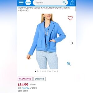 Wynne Layers jacket  Brand new size L periwinkle blue